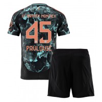 Echipament fotbal Bayern Munich Aleksandar Pavlovic #45 Tricou Deplasare 2024-25 pentru copii maneca scurta (+ Pantaloni scurti)